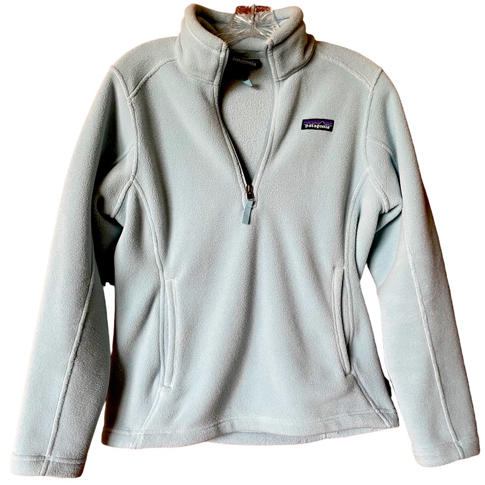 Patagonia Women’s Synchilla Fleece Quarter Zip Pullover Light Blue Size Small